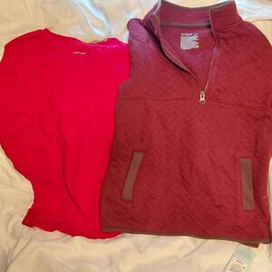 Unisex French Toast Red Long Sleeve Tee S (6/7) with sweater bundle